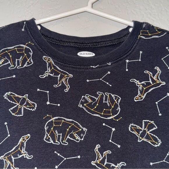 Kids Black Constellation Print Short Sleeve Graphic T-Shirt - Picture 4 of 6